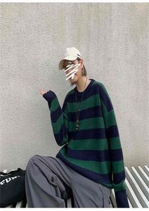 Vintage gebreide trui Men039S Harajuku Casual katoenen pullover Tate Langdon Sweater hetzelfde gestreepte paar top herfst 2021218T5106703