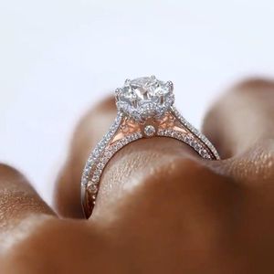 Vintage Lab Diamond doigt anneau blanc or rempli de groupe de mariage bagues pour femmes hommes de fiançailles bijoux d'anniversaire cadeau fqgwo