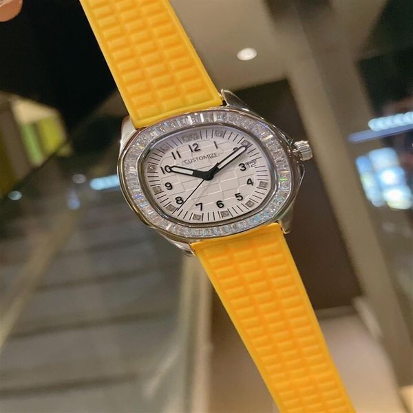 Vintage dame montre à Quartz glace diamant lunette chiffres numériques horloge bracelet en caoutchouc de Silicone Aquanaunt rond octogone femmes montres 259Z