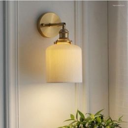 Vintage Lamparas de Techo Colgante Moderna houten ijzeren slaapkamer bedkamer bedacht lampara pared cabecero camumwandlamp