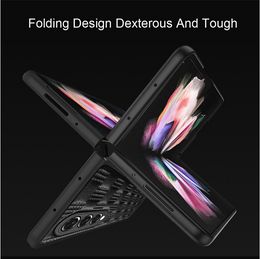 Étuis de téléphone en cuir de treillis vintage pour Samsung Galaxy Z Fold3 Flip protection complète souple pare-chocs imprimé à carreaux robuste coque d'affaires antichoc