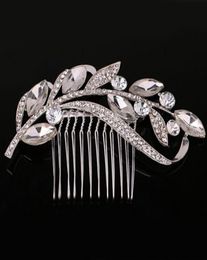 Vintage Leaf Crystal Silver Bridal Hair Sembs Hairpin Tiara Wedding Hair Accessories Hair Bijoux Pièces de tête de mariée3717656