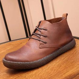 Cuir vintage 501 Véritable cheville printemps automne-top chaussures décontractées à grain complet à fond de bottes caoutchoucr GZ2258 231219