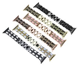 Vintage lederen armband metalen riem voor Apple horlogeband 44mm 42mm 40mm 38mm luxe modeontwerper wirstbands Iwatch serie 6 5 4 se horlogeband slimme accessoires