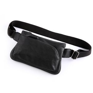 Vintage lederen fanny pack taille tas voor mannen vrouwen reizen outdoor wandelen running hip bum riem slanke mobiele telefoon portemonnee portemonnee pouch zwart