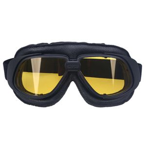 Lunettes de moto en cuir Vintage pour Harley, pilote de moto, lunettes de Motocross, rétro, casque Jet, lunettes pour café Racer, marque célèbre