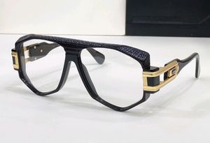 Gafas de cuero vintage Anteojos 163 Marco Lente transparente Hombres Sonnenbrille Wrap Occhiali da sole con caja