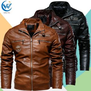 Veste en cuir Vintage automne hiver hommes mode manteau en cuir Pu rembourré moto Biker veste tendance Streetwear 231225