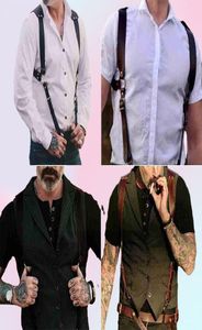 Vintage lederen Suspender mannen Medieval Renaissance Suspensorio Apparel Schouderaccessoires Riemriem Harnas Cheet Punk J9R75820229