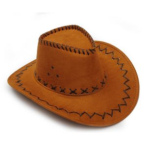 Vintage Lederen Western Cowboy Hoeden Vrije tijd Toeristische Caps Wide Brim Sunhat voor Mannen Dames Trend Cowboy Cowgirl Unisex Hats