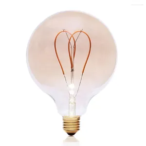 Vintage LED Edison-lamp AC220V 4W dimbaar spiraalvormig hartfilamenten licht warmer geel retro flexibel