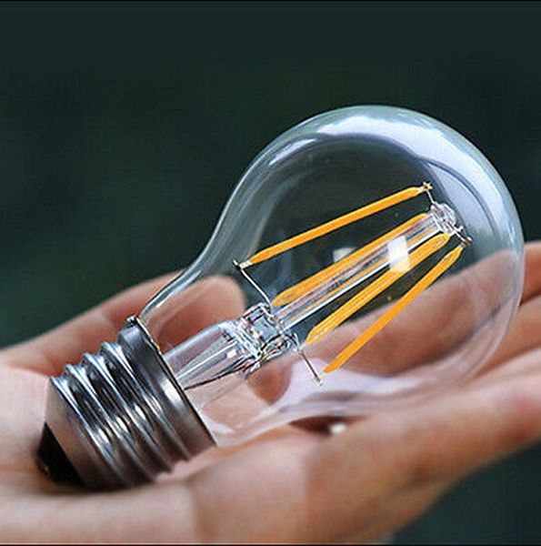 Ampoules à filament LED vintage A19 - 10 W culot E26 à vis moyenne, ampoule Edison blanc doux clair 2700 K équivalent 100 W, 120 VAC,