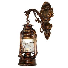 Vintage LED-wandlamp Barn Lantaarn Retro Kerosene Wandlamp European Antique Style 210724