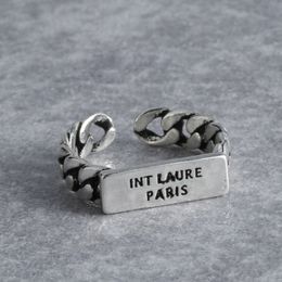 Bague ouverte avec lettres Vintage pour femmes et filles, rétro, bijoux à la mode, accessoires pour cadeau de fête