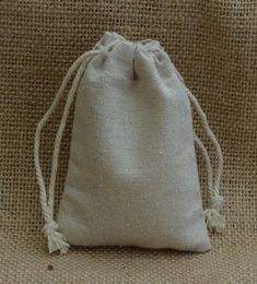 Sacs à cordon en lin Vintage, sac 8x10cm 3x4 pouces, pochette d'emballage cadeau pour bijoux Makuep9001753