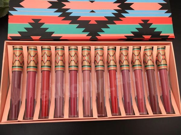 Vintage Lip Set Matte Lip Gloss 12 couleurs Nude LipKit 12pcs / Set rouge à lèvres