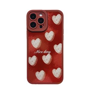 Vintage Love Phone Case Geschikt voor 12 13 14 promax Set 11 Wine Red XR Soft Case 8/Xs