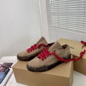 Sneakers à bas niveau Vintage Chaussures en toile lavée à lacets décontractées