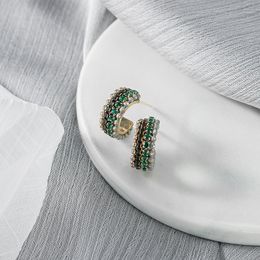 Vintage luxe gekleurde kristallen oorknopjes voor vrouwen retro kleine hypoallergeen oorbellen sieraden