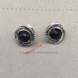 Boucles d'oreilles de luxe Vintage pour femmes, avec pierre de Zircon cubique noire éblouissante, 10 couleurs disponibles, vente en gros, boucles d'oreilles de styliste en perles