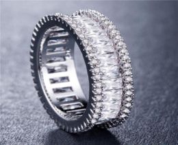 Vintage Luxury Women039s Ring de circón Ring Gold Silver Diamond Jewely6809075
