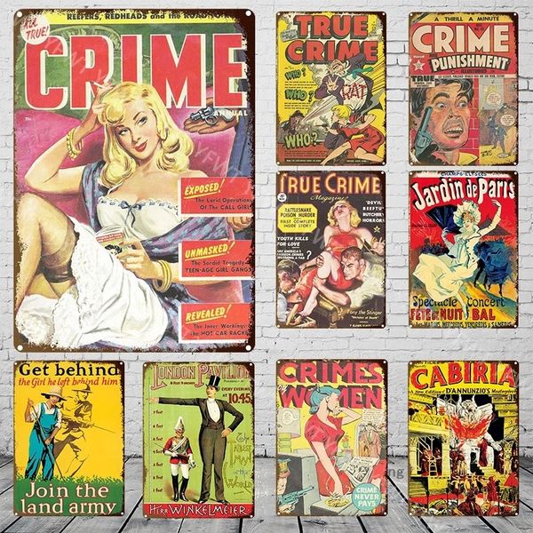 Vintage Magazine Poster Blonde Sexy Girl Metal Pintura Placa Decoración Restaurante Bar Pub Decoración Hogar Niños Niñas Regalos Hombre Cueva Hogar Decoración de pared Tamaño 30X20CM w01