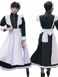 Vintage Maid Cafe Workwear Cosplay Costumes Party Waitr Outfit Plus Taille Érotique Kawaii Hommes Femmes Mignon Bowknot Lolita Dr T7jQ #