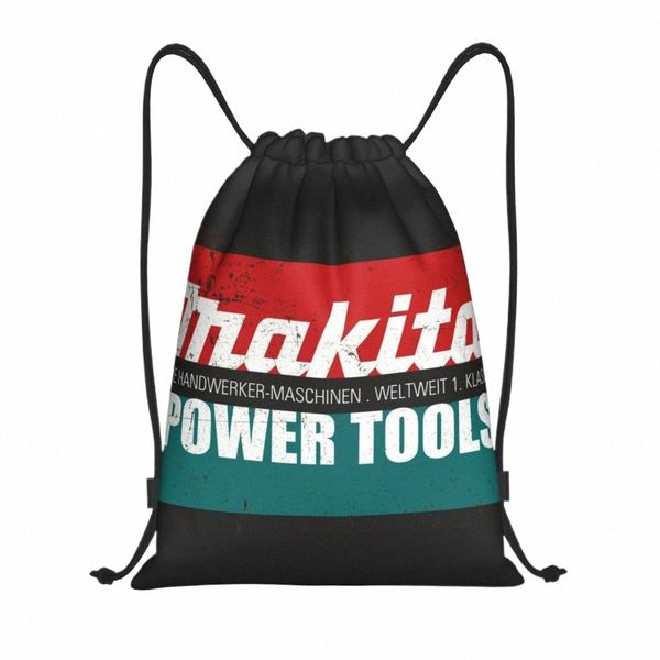 Vintage Makitaes Power Tools Sac à cordon Femmes Hommes Pliable Sport Gym Sackpack Boutique Sacs à dos de stockage j5xZ #