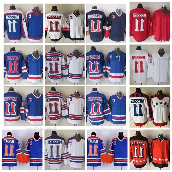 Vintage Mark Messier # 11 Jerseys de hockey 75Th Blue 1992 Nation Team Red Campbell Orange Camisas cosidas C Parche M-X 67