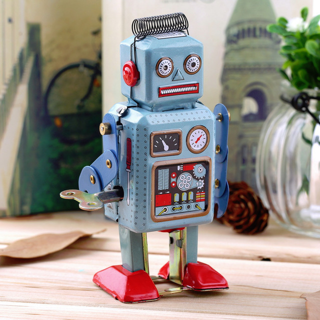 Vintage Mechanical Clockwork Wind Up Metal Walking Robot Tin Toy Toy Kids Gift Worldwide Hot Selling