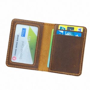 Vintage heren echt lederen creditcard portemonnee kleine id kaarthouders portefeuilles mey tas case mini echte lederen tas voor mannelijke Q383#