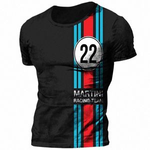 Vintage Heren Mobil T-shirt Trui Martini Sportkleding T-shirt voor Mannelijke Oversized T-shirt Kleding Mobil Racing Street Pullover D7Tk #
