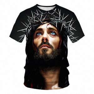 T-shirt vintage pour hommes Jésus-Christ Croix T-shirts Homme Été Streetwears Hommes T-shirts surdimensionnés Hip-hop Vêtements décontractés Tops Tee M1PK #