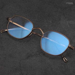 Vintage hommes titane lunettes cadre carré femmes myopie Prescription optique lunettes lunettes Eyewear1