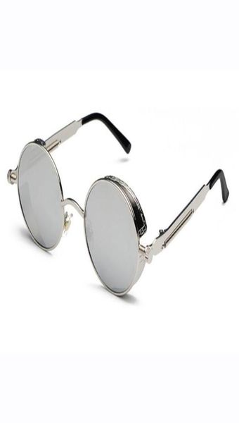 Hombres vintage Mujeres gafas de sol redondas Diseño de personalidad Anti reflexión Estilo steampunk Sol Gafas retro UV400 Eyewear para unisex8155080