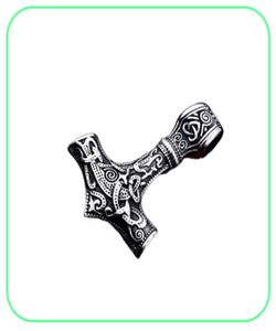Vintage Men039S roestvrijstalen hanger ketting gravure Viking Hammer Mjolnir Norse Jewelry9569426