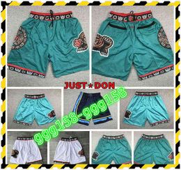 Vintage Mens Net 1995-96 Groen Basketbal Shorts Memphiss Stitched 12 Ja Morant 10 Mike Bibby met echte tags mode