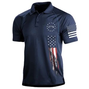 Vintage Mens Polo Shirt Golf Shirts Turndown 3D Print Tees Top American Short Sleeve Buttondown Fashion Clothing Casual Chlouse 240430