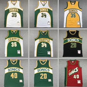 Vintage Mens Ray Allen Basketball Jersey Authentic Cousé Gary Payton Shawn Kemp Kevin Durant Classics Retro Jersey Youth Women S-XXL Basketball Jersey