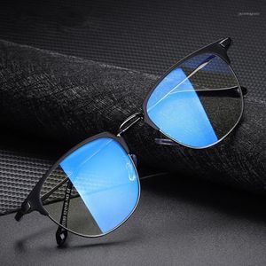 Espectáculos de marco de metal vintage Hombres Men anti azul Blue Rayos Bloqueo de los ojos de los ojos de la lente Clear Gafas de sol WD3389 341m