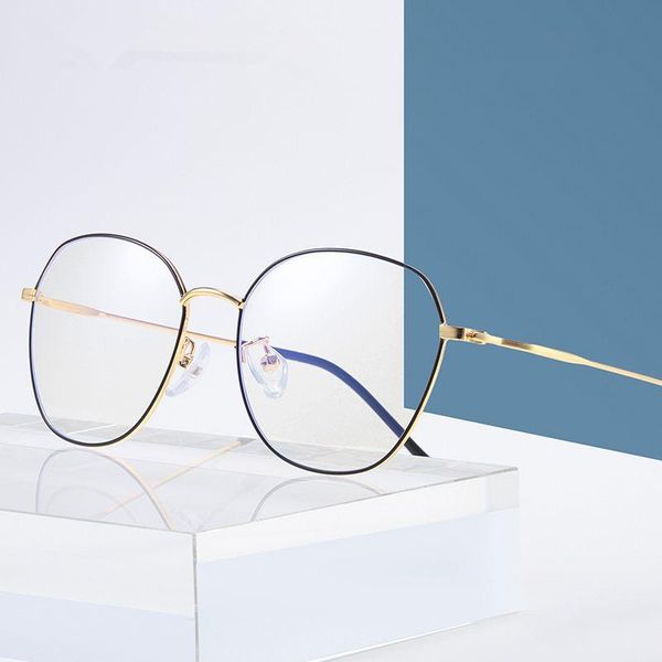 Vintage Metal Frame Spectacles Femmes Hommes Anti Blue Light Ray Blocking Eye Lunettes Cadres Clear Lens Eyewear WD1913 Lunettes de soleil