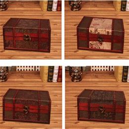 Boîtes de rangement en bois avec serrure en métal, coffre au trésor traditionnel chinois rétro, classique, présentoir de bijoux de bureau, Case293U