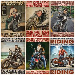 Vintage Metal Signs - Born to Ride - Cool Tin Signs for Garage Decor - Metal Wall Art for Motorcycle Lovers