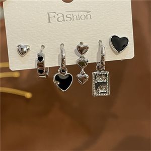 Vintage metalen Tassel Chain Love Heart Earring Set onregelmatige geometrische kersenoorringen voor vrouwen geschenken sieraden