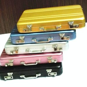 Vintage Mini Aluminum Briefcase Suitcase Business Name Credit Card Holder Case