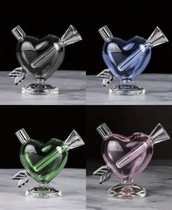 Vintage MINI Heart Glass Hand Pipe Bong Rookpijp Quality hookah bong Original Factory Direct Sale kan klantlogo plaatsen door DHL UPS CNE