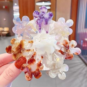 Mini Mini Small Flower Marble Acetate Clamps Accesorios para el cabello para mujeres Cañado de cabello Claw femenino Joyería coreana Clip