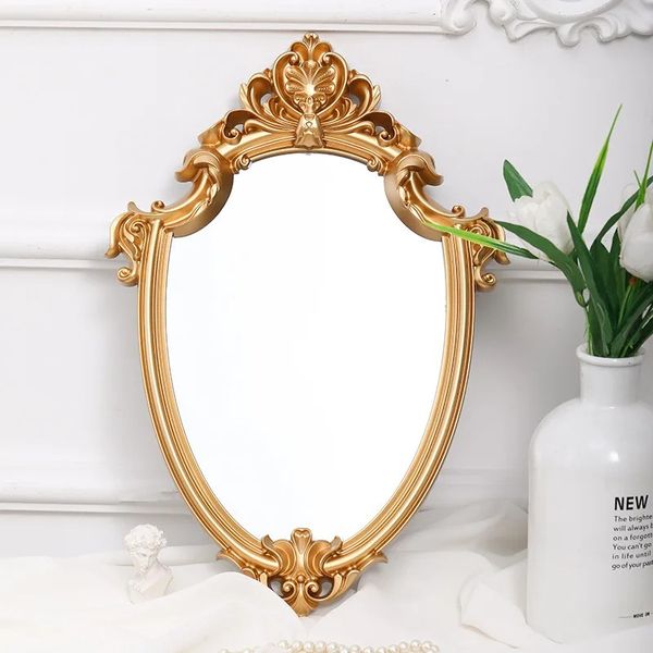 Espejo Vintage, espejo de maquillaje exquisito, espejo colgante de pared para baño, regalos para mujer, espejo decorativo para mujer, suministros de decoración del hogar