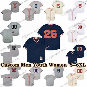 Jersey de béisbol personalizado S-6XL Red Sox 10 Andre Dawson 1 Bernie Carbo 6 Bill Buckner 22 Bill Buckner 37 Bill Lee 46 Bob Stanley 8 Carl Yastrzemski 27 Carlton