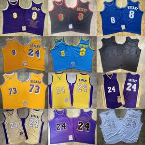Vintage authentieke Dennis Rodman Throwback Jersey 73 Bryant basketbalteam kleur paars geel blauw wit zwart beige sport 1996 1997 1998 2001 2007 retro